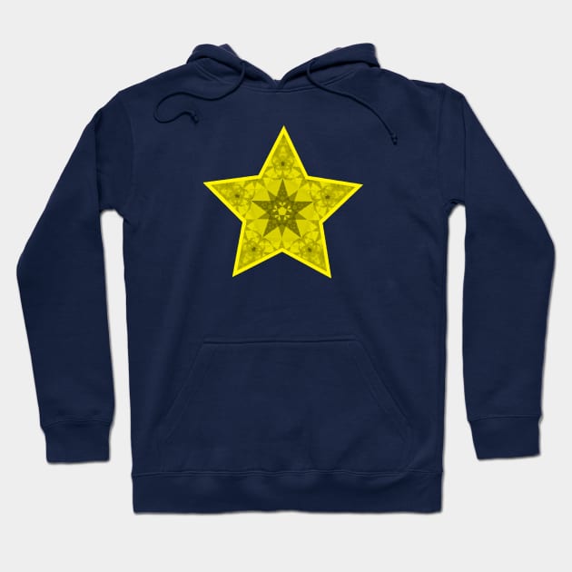 Yellow ornamental christmas star Hoodie by Bailamor